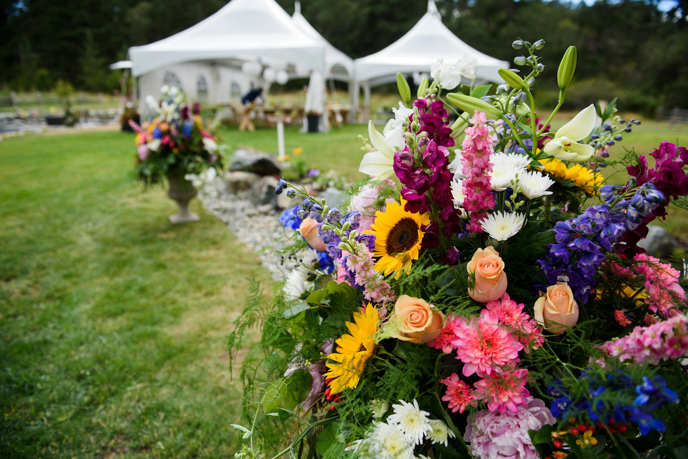 Festive table centerpiece arrangement